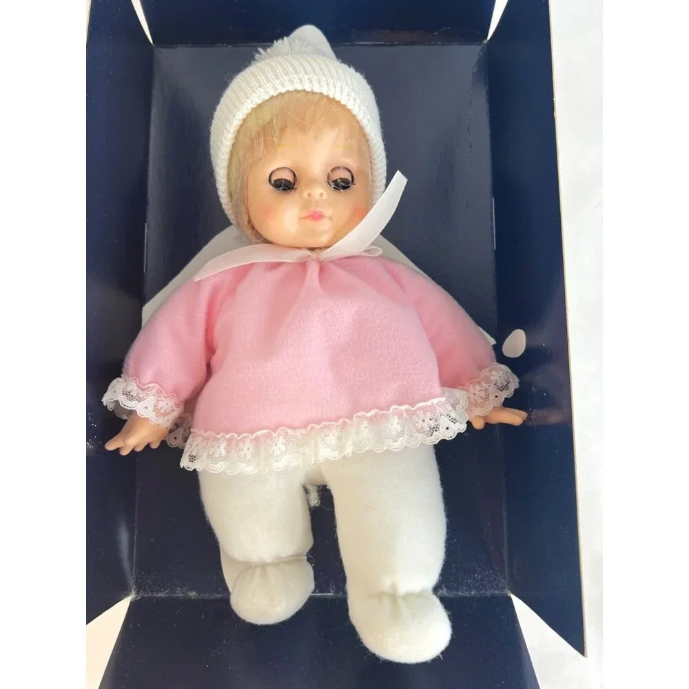 1979 New Playmates My Baby's Doll Stuffed Body Rooted Hair Sleep Eyes In Box VTG